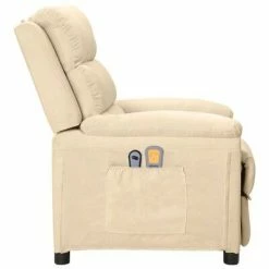 VidaXL Fauteuil électrique de massage Crème Tissu 9 VidaXL Fauteuil électrique de massage Crème Tissu -Fauteuils électriques Soldes image 4 3098984