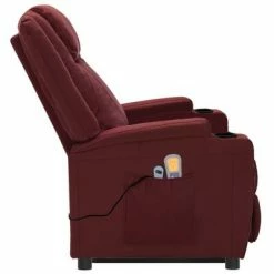 VidaXL Fauteuil inclinable de massage Rouge bordeaux Similicuir -Fauteuils électriques Soldes image 4 3100333