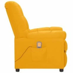 VidaXL Fauteuil de massage inclinable électrique Jaune Tissu -Fauteuils électriques Soldes image 4 3100339