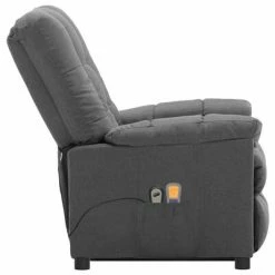 VidaXL Fauteuil inclinable de massage Gris clair Tissu -Fauteuils électriques Soldes image 4 3100352