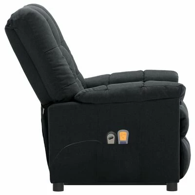 VidaXL Fauteuil inclinable de massage Gris foncé Tissu 4 VidaXL Fauteuil inclinable de massage Gris foncé Tissu – Image 4