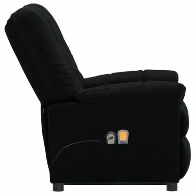 VidaXL Fauteuil inclinable de massage Noir Tissu 4 VidaXL Fauteuil inclinable de massage Noir Tissu – Image 4