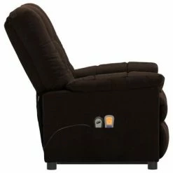 VidaXL Fauteuil inclinable de massage Marron foncé Tissu 9 VidaXL Fauteuil inclinable de massage Marron foncé Tissu -Fauteuils électriques Soldes image 4 3100357