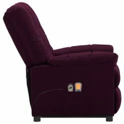 VidaXL Fauteuil inclinable de massage Violet Tissu 9 VidaXL Fauteuil inclinable de massage Violet Tissu -Fauteuils électriques Soldes image 4 3100359