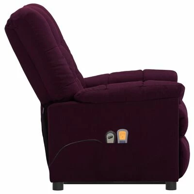 VidaXL Fauteuil inclinable de massage Violet Tissu 4 VidaXL Fauteuil inclinable de massage Violet Tissu – Image 4