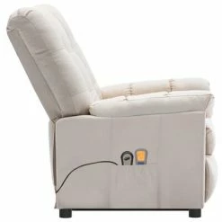 VidaXL Fauteuil inclinable de massage Crème Tissu -Fauteuils électriques Soldes image 4 3100361