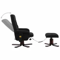 VidaXL Fauteuil de massage inclinable avec repose-pied Noir Similicuir -Fauteuils électriques Soldes image 4 320124