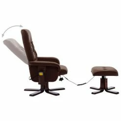 VidaXL Fauteuil de massage inclinable et repose-pied Marron Similicuir 9 VidaXL Fauteuil de massage inclinable et repose-pied Marron Similicuir -Fauteuils électriques Soldes image 4 320126
