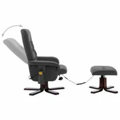 VidaXL Fauteuil de massage inclinable et repose-pied Gris Similicuir -Fauteuils électriques Soldes image 4 320127