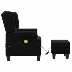VidaXL Fauteuil de massage avec repose-pied Noir Tissu -Fauteuils électriques Soldes image 4 320163