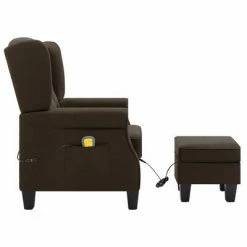 VidaXL Fauteuil de massage avec repose-pied Marron Tissu -Fauteuils électriques Soldes image 4 320165