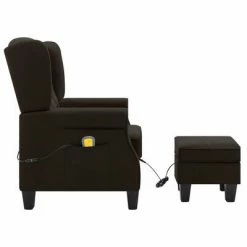 VidaXL Fauteuil de massage avec repose-pied Marron foncé Tissu -Fauteuils électriques Soldes image 4 320166
