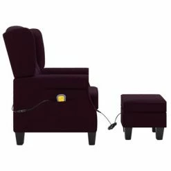 VidaXL Fauteuil de massage avec repose-pied Violet Tissu -Fauteuils électriques Soldes image 4 320168