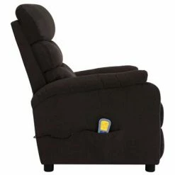 VidaXL Fauteuil inclinable de massage Marron foncé Tissu -Fauteuils électriques Soldes image 4 321231