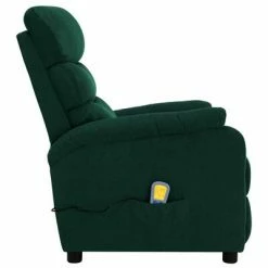 VidaXL Fauteuil inclinable de massage Vert foncé Tissu 9 VidaXL Fauteuil inclinable de massage Vert foncé Tissu -Fauteuils électriques Soldes image 4 321232