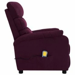 VidaXL Fauteuil inclinable de massage Violet Tissu -Fauteuils électriques Soldes image 4 321233