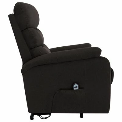 VidaXL Fauteuil inclinable de massage Marron foncé Tissu 4 VidaXL Fauteuil inclinable de massage Marron foncé Tissu – Image 4