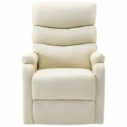 VidaXL Fauteuil inclinable de massage Blanc crème Similicuir 9 VidaXL Fauteuil inclinable de massage Blanc crème Similicuir -Fauteuils électriques Soldes image 4 321284