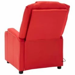 VidaXL Fauteuil de massage inclinable Rouge Similicuir -Fauteuils électriques Soldes image 4 321316