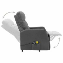 VidaXL Fauteuil inclinable de massage Gris clair Tissu 9 VidaXL Fauteuil inclinable de massage Gris clair Tissu -Fauteuils électriques Soldes image 4 321342