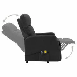 VidaXL Fauteuil inclinable de massage Gris foncé Tissu -Fauteuils électriques Soldes image 4 321343