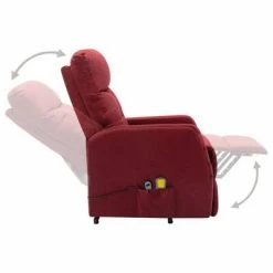 VidaXL Fauteuil inclinable de massage Rouge bordeaux Tissu -Fauteuils électriques Soldes image 4 321345