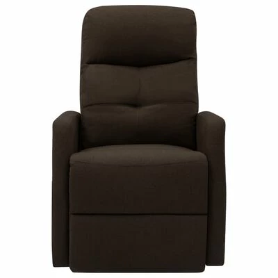VidaXL Fauteuil inclinable de massage Marron foncé Tissu 4 VidaXL Fauteuil inclinable de massage Marron foncé Tissu – Image 4