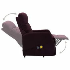 VidaXL Fauteuil inclinable de massage Violet Tissu -Fauteuils électriques Soldes image 4 321349