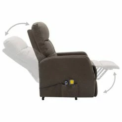 VidaXL Fauteuil inclinable de massage Taupe Tissu -Fauteuils électriques Soldes image 4 321350