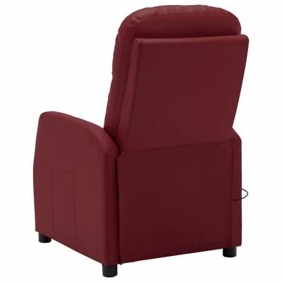 VidaXL Fauteuil de massage inclinable Rouge bordeaux Similicuir 4 VidaXL Fauteuil de massage inclinable Rouge bordeaux Similicuir – Image 4