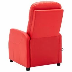 VidaXL Fauteuil de massage inclinable Rouge Similicuir -Fauteuils électriques Soldes image 4 321364