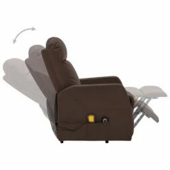 VidaXL Fauteuil inclinable de massage Marron Similicuir -Fauteuils électriques Soldes image 4 321375