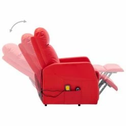 VidaXL Fauteuil inclinable de massage Rouge Similicuir -Fauteuils électriques Soldes image 4 321378