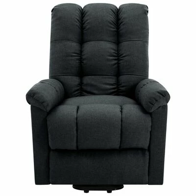 VidaXL Fauteuil inclinable de massage Gris foncé Tissu 4 VidaXL Fauteuil inclinable de massage Gris foncé Tissu – Image 4