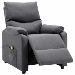 VidaXL Fauteuil inclinable de massage Gris foncé Tissu 9 VidaXL Fauteuil inclinable de massage Gris foncé Tissu -Fauteuils électriques Soldes image 4 322457