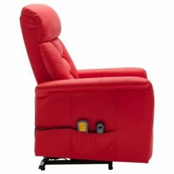 VidaXL Fauteuil inclinable de massage Rouge Similicuir -Fauteuils électriques Soldes image 4 324019