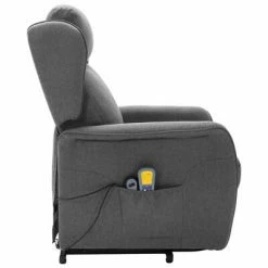VidaXL Fauteuil de massage inclinable Gris clair Tissu -Fauteuils électriques Soldes image 4 324031