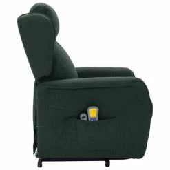VidaXL Fauteuil de massage inclinable Vert foncé Tissu 9 VidaXL Fauteuil de massage inclinable Vert foncé Tissu -Fauteuils électriques Soldes image 4 324037
