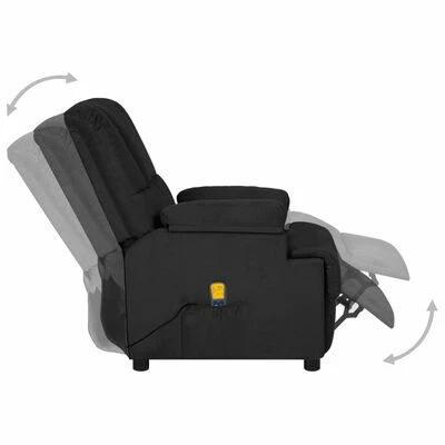 VidaXL Fauteuil de massage inclinable Noir Similicuir daim 4 VidaXL Fauteuil de massage inclinable Noir Similicuir daim – Image 4