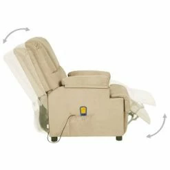 VidaXL Fauteuil de massage inclinable Crème Similicuir daim -Fauteuils électriques Soldes image 4 324057