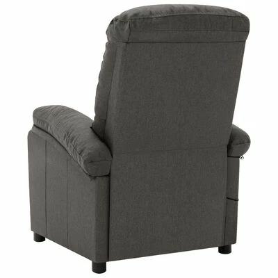 VidaXL Fauteuil de massage inclinable Gris foncé Tissu 4 VidaXL Fauteuil de massage inclinable Gris foncé Tissu – Image 4