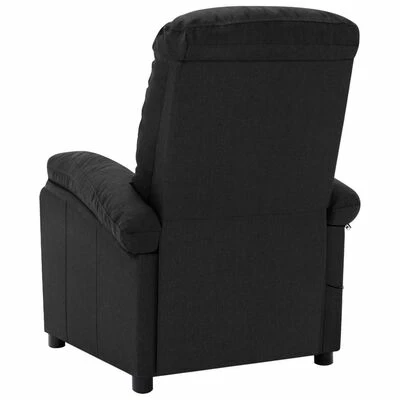VidaXL Fauteuil de massage inclinable Noir Tissu 4 VidaXL Fauteuil de massage inclinable Noir Tissu – Image 4