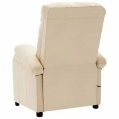 VidaXL Fauteuil de massage inclinable Crème Tissu -Fauteuils électriques Soldes image 4 324088