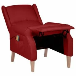 VidaXL Fauteuil de massage inclinable Rouge bordeaux Tissu 9 VidaXL Fauteuil de massage inclinable Rouge bordeaux Tissu -Fauteuils électriques Soldes image 4 329271