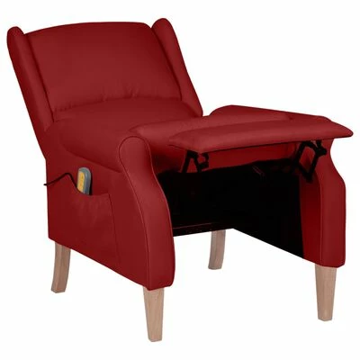 VidaXL Fauteuil de massage inclinable Rouge bordeaux Tissu 4 VidaXL Fauteuil de massage inclinable Rouge bordeaux Tissu – Image 4