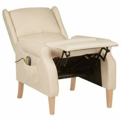 VidaXL Fauteuil de massage inclinable Crème Tissu -Fauteuils électriques Soldes image 4 329277