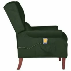 VidaXL Fauteuil de massage inclinable Vert foncé Velours -Fauteuils électriques Soldes image 4 329292
