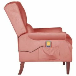 VidaXL Fauteuil de massage inclinable Rose Velours -Fauteuils électriques Soldes image 4 329294
