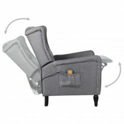 VidaXL Fauteuil de massage inclinable Gris clair Tissu -Fauteuils électriques Soldes image 4 329330