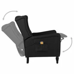 VidaXL Fauteuil de massage inclinable Noir Tissu 9 VidaXL Fauteuil de massage inclinable Noir Tissu -Fauteuils électriques Soldes image 4 329332